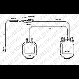 Мешок для крови сдвоенный, CPDA1, 350/300 с 2мя дополнительными опциями