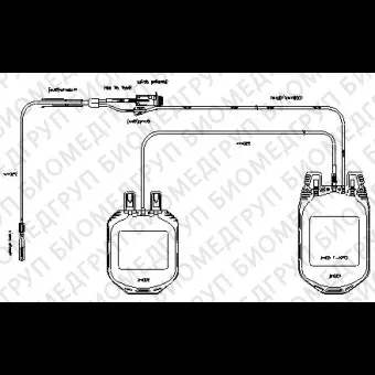 Мешок для крови сдвоенный, CPDA1, 450/300 с 2мя дополнительными опциями