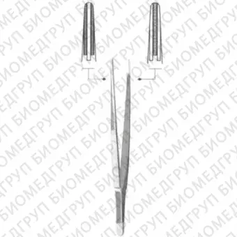 Медикоинструментальный завод им. В.И.Ленина анатомический 200 мм с атравматической нарезкой ПА 200х2,5 Пинцет
