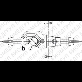 Узел крепежный, предохранительный винт типа сердце M8, d 16,5, угол 90180, резьба 8, ковкий чугун, Bochem, 5366