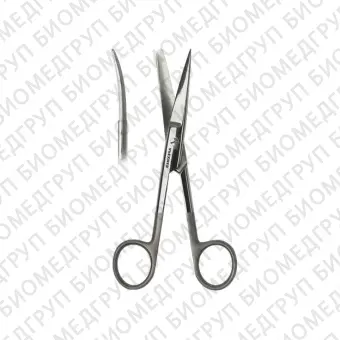 Ножницы хирургические Super Cut тупоконечные изогнутые по плоскости, 230 мм Apexmed