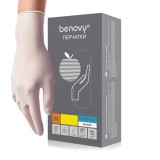 BENOVY, Перчатки нитриловые, неопудренные, белые, 100 пар