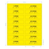 Тактильные наклейки на поручни (номера этажей, 16 шт) Желтый